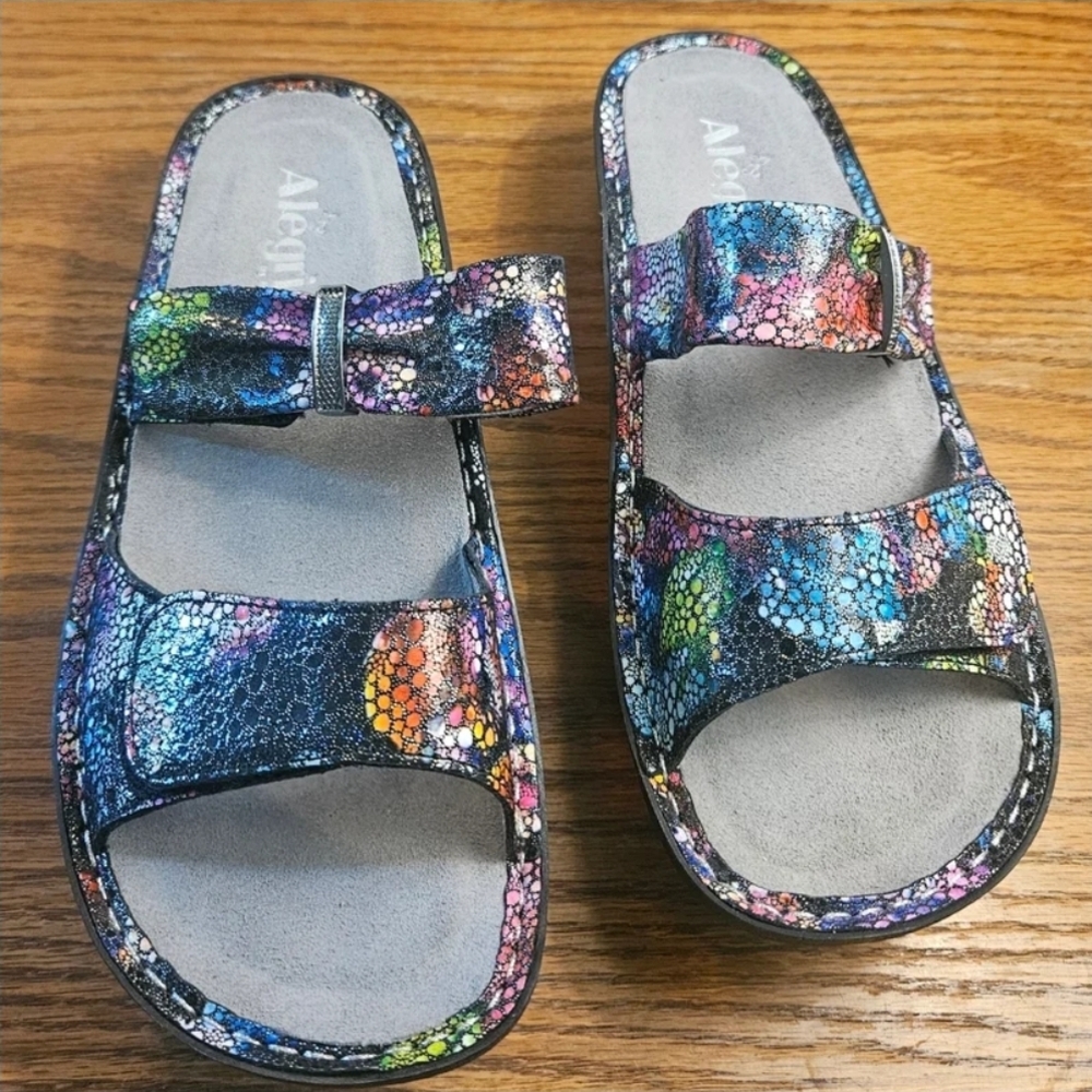 Alegria Black Sandals Comfortable Slide-Style